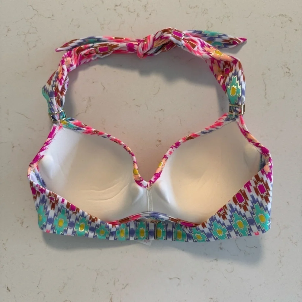 Victorias Secret Ikat Foil Push Up Padded The Fabulous Bikini Top 32B